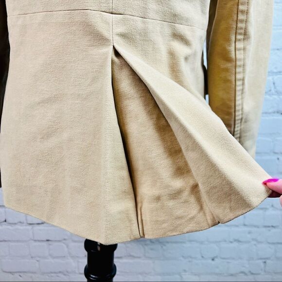 Y2K Gap Classic Tan Academia Blazer Double Breast Notch Collar Lined Jacket - Picture 7 of 14